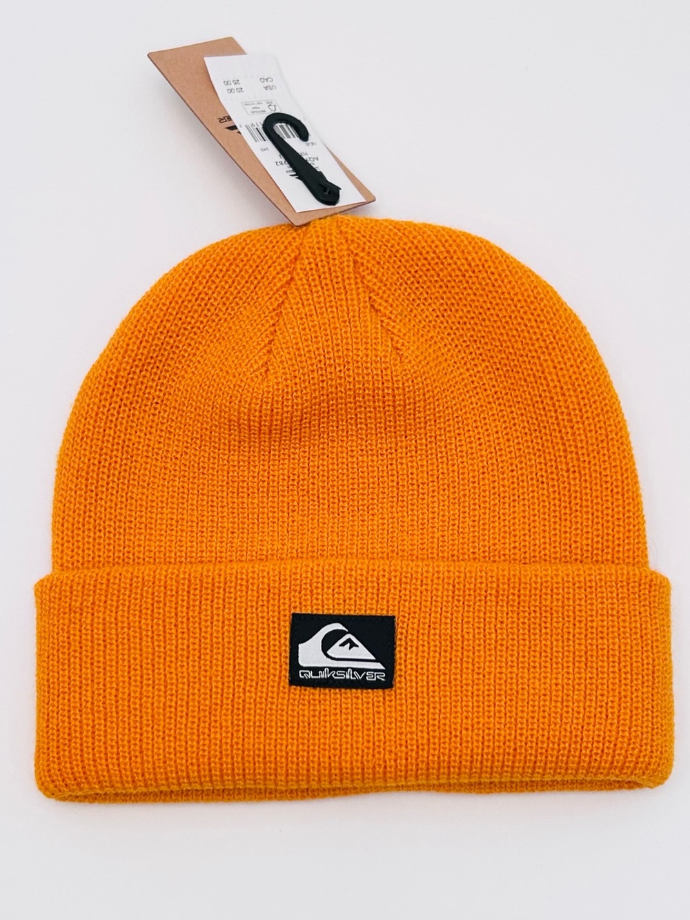 Quiksilver Performer 2 Orange Cuffed Knit Beanie Center Logo Patch Unisex OS